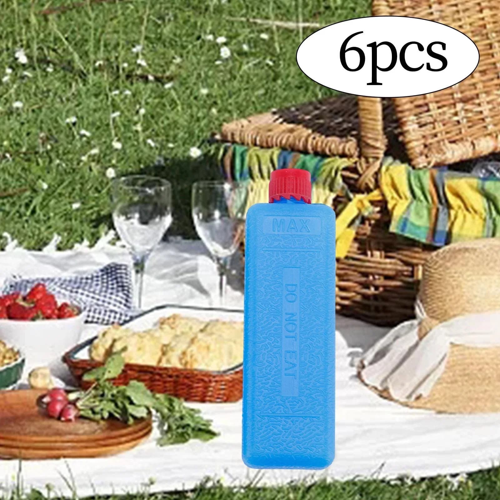 6-12PCS bloques de hielo reutilizables rectangulares, paquetes de hielo para congelador, para camping al aire libre, picnics, barbacoas, viajes, paquete de enfriamiento