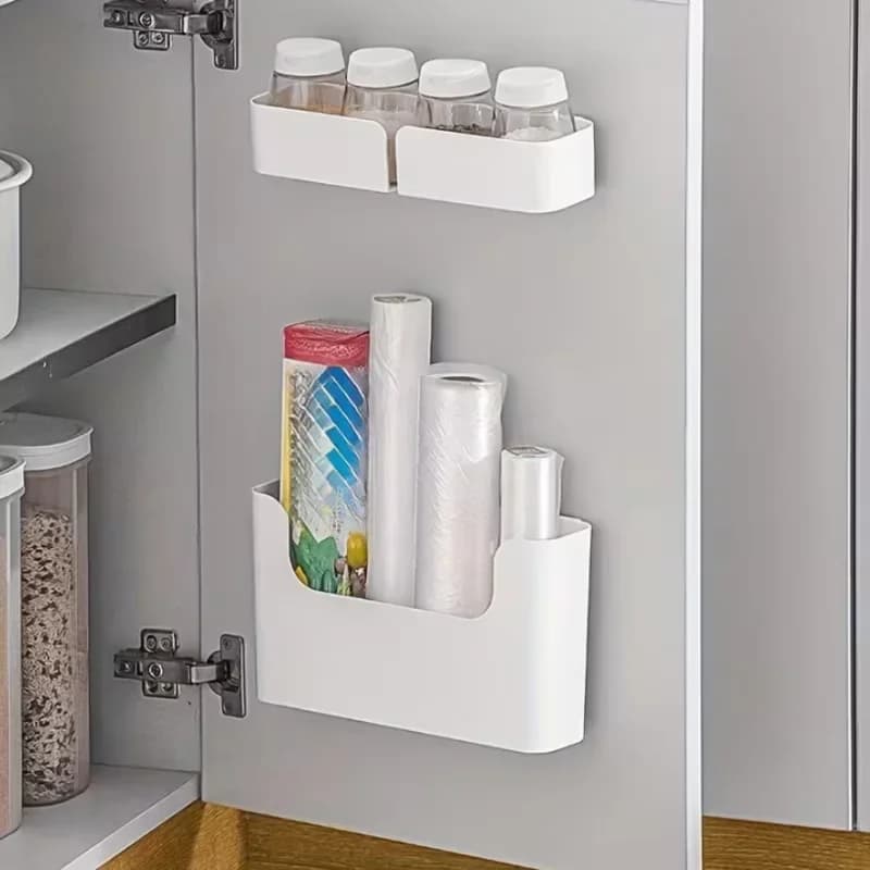 Caja de almacenaje de pared para puerta de armario, para film transparente, bolsas y baño