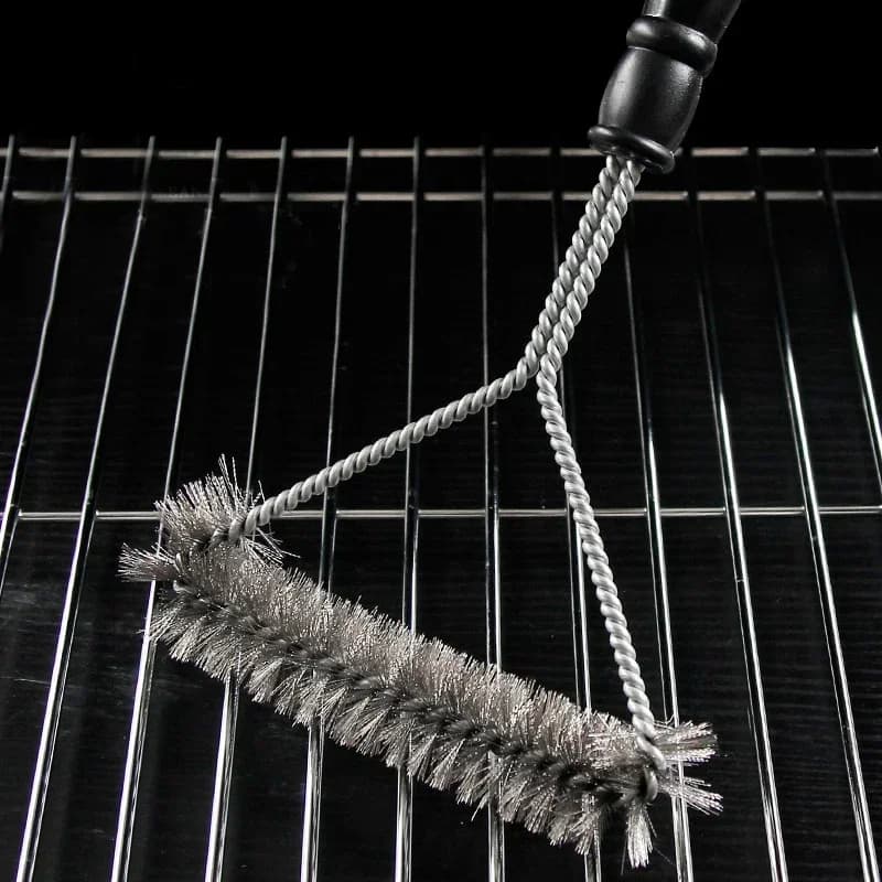 Cepillo para barbacoa, herramienta de limpieza, acero inoxidable, cepillo limpiador antiadherente, accesorios para barbacoa, cepillo de alambre de acero inoxidable