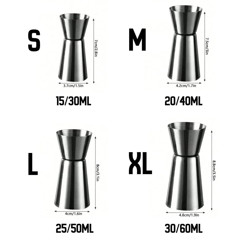 Vaso medidor de acero inoxidable, jigger, medidor doble para cócteles, botella medidora de alcohol, herramienta de bar para fiestas