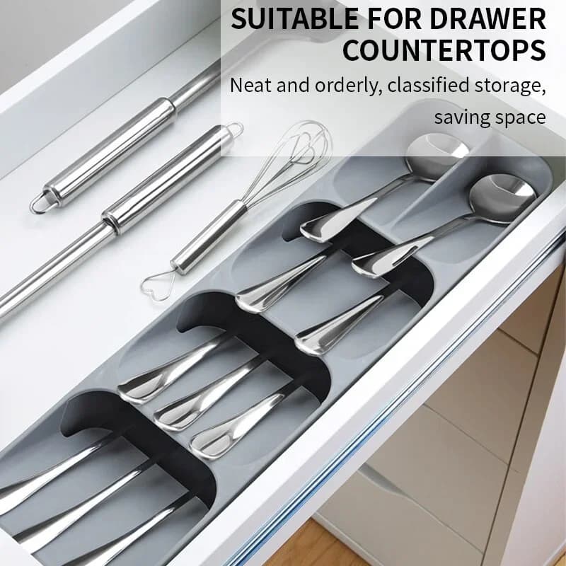 Bandeja de almacenamiento para cubiertos de cajón de cocina, soporte para cuchillos, organizador de utensilios de mesa, recipiente para frascos de especias, bloque y estante para cuchillos