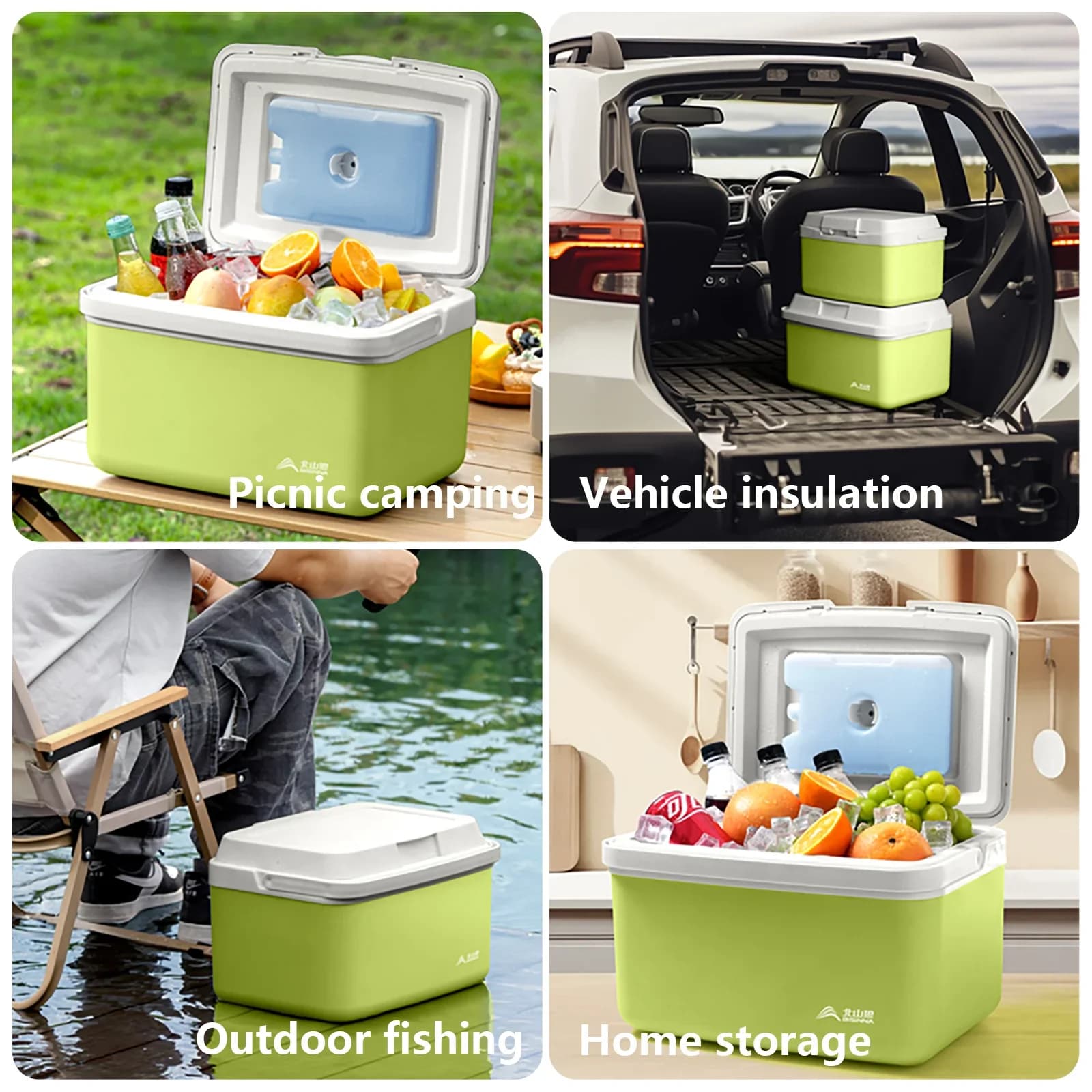 BISINNA Caja térmica para camping 6L/9L/15L, nevera portátil para pesca, nevera para coche, exterior, playa, pesca, picnic, barbacoa, cubo para hielo