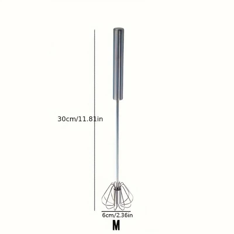 Batidor de huevos de acero inoxidable, mezclador semiautomático duradero para mezclar nata y huevo sin esfuerzo, remover y batir para cocina y repostería