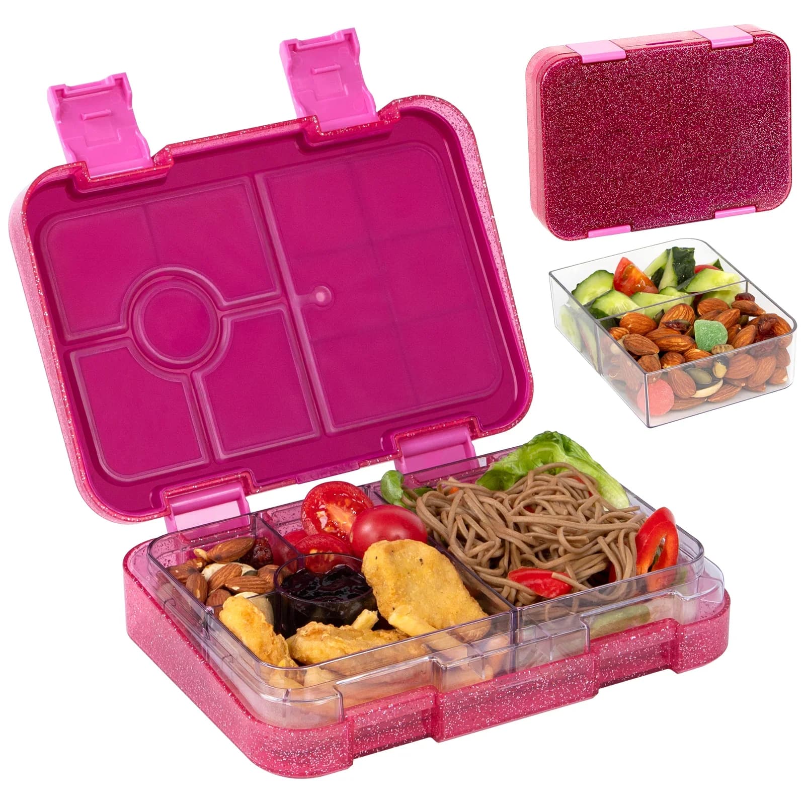 Caja bento portátil sellada para estudiantes, apta para microondas, para escuela y oficina, con tenedores y cucharas