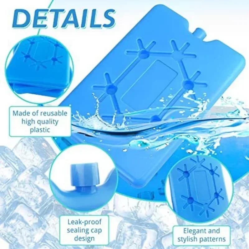 Acumulador de frío reutilizable portátil - Bloque de hielo rellenable para conservación de alimentos frescos