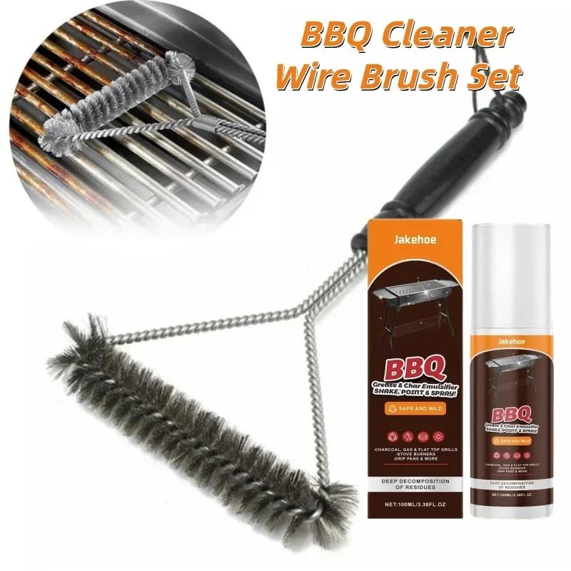 Cepillo para barbacoa, herramienta de limpieza, acero inoxidable, cepillo limpiador antiadherente, accesorios para barbacoa, cepillo de alambre de acero inoxidable