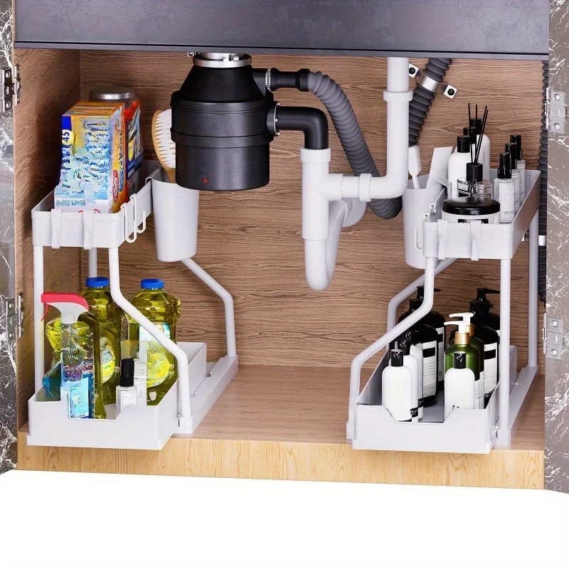 Estantería organizadora extraíble de varios niveles, estante versátil para botellas de condimentos de cocina, baño, debajo del fregadero, para ordenar el desorden