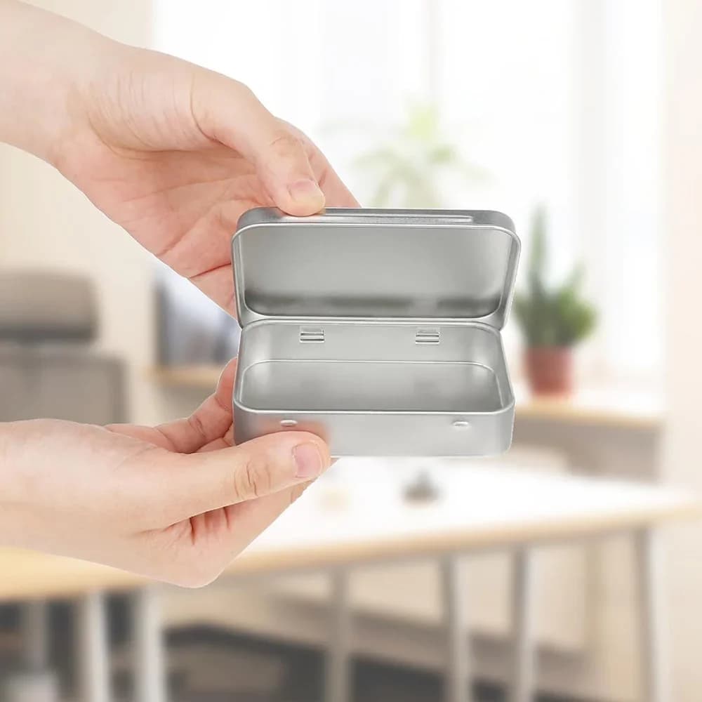 6Pcs Caja de lata metálica con bisagra, mini contenedor portátil de almacenamiento con tapa para el hogar, dulces y organización de manualidades