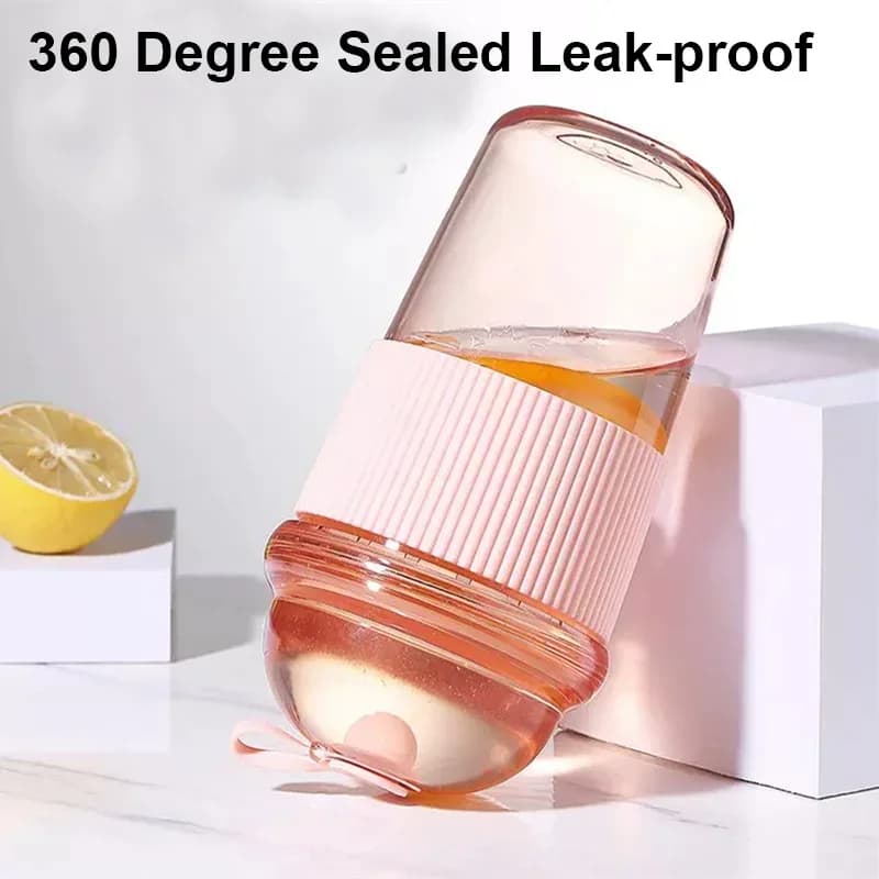 1pc vaso portátil con pajita abatible de 430ml, plástico, estilo ins, botella de agua de gran capacidad, para té, café, leche, resistente al calor, vasos para jugo y gelatina