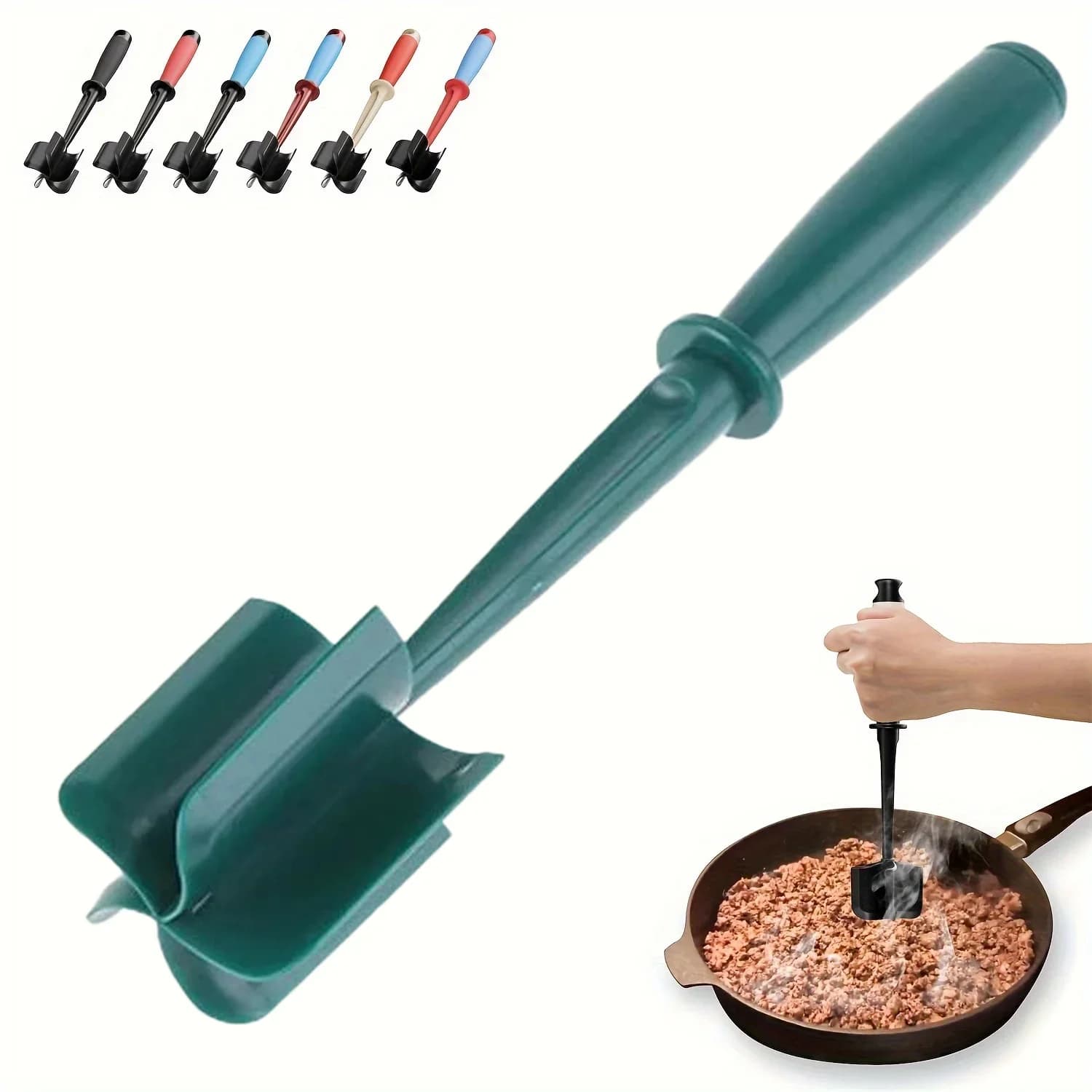 Picador y machacador de carne de 5 cuchillas | Antiadherente, apto para lavavajillas y resistente al calor