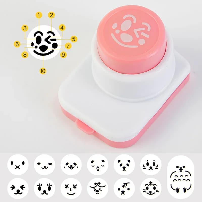 Cortador DIY de nori, moldes para bolas de arroz, cara sonriente, molde de arroz estilo caricatura, molde de onigiri, dispositivo de estampado, molde para sushi, decoración de bento