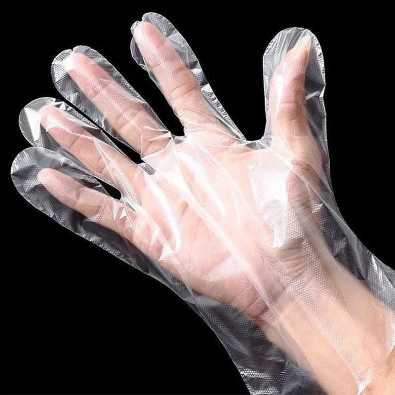 Guantes transparentes desechables, guantes de plástico transparentes, sin látex, seguros para preparación de alimentos, para cocinar, limpiar, barbacoa y uso en la cocina