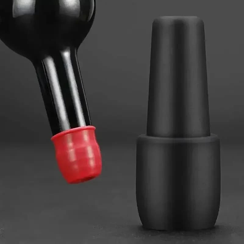 Tapón universal para botella de vino tinto con doble sellado de silicona suave y tapa, utensilios de bar y cocina para vino