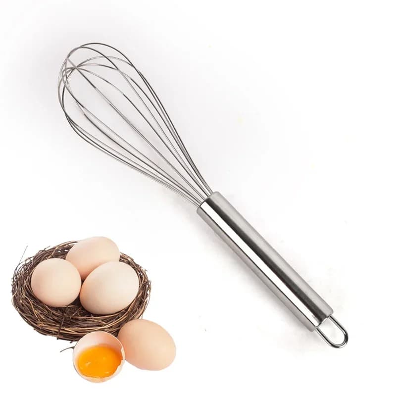 Batidor de varillas de acero inoxidable de 6/8/10/12 pulgadas, batidor manual tipo globo para hornear, cocinar, crema, mantequilla, leche, masa, utensilios de cocina