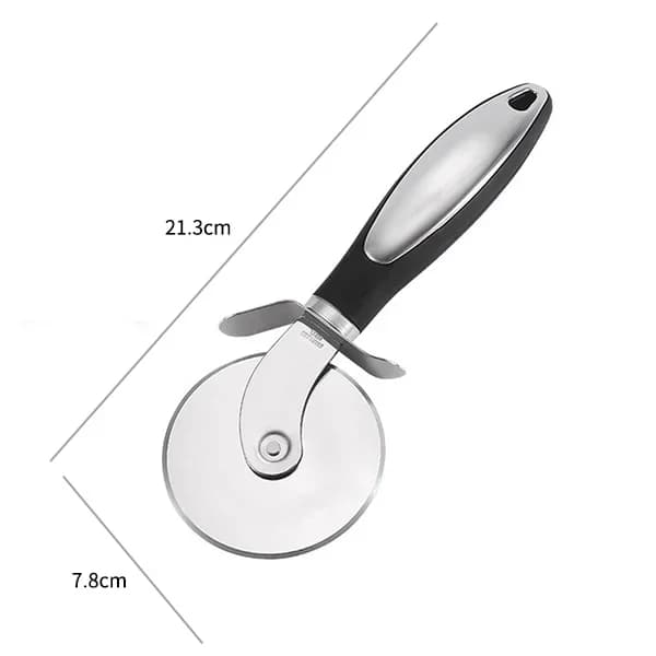 Cortador de pizza premium de acero inoxidable, herramientas de cocina, rueda y servidor, cuchillo para gofres, galletas, pastel, pan y masa