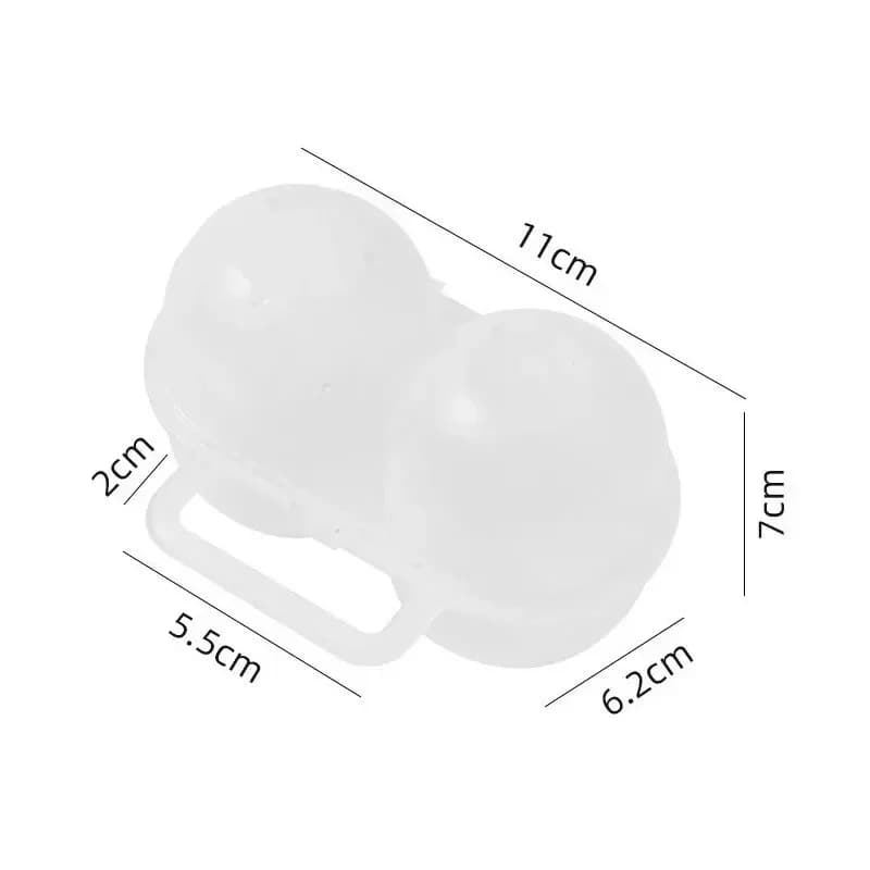 1 unidad, caja portátil para huevos de 2 compartimentos para exteriores, bandeja de plástico para huevos, caja para almacenar huevos en el frigorífico, absorbente de golpes y anti-caída