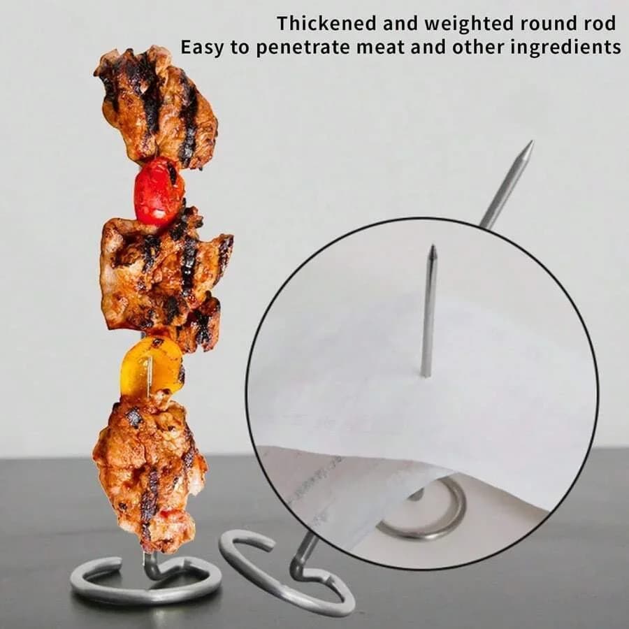 10/20/30pcs brochetas para kebab de acero inoxidable, palillos reutilizables para asar, herramienta para kebab, varilla de barbacoa de acero inoxidable para pollo