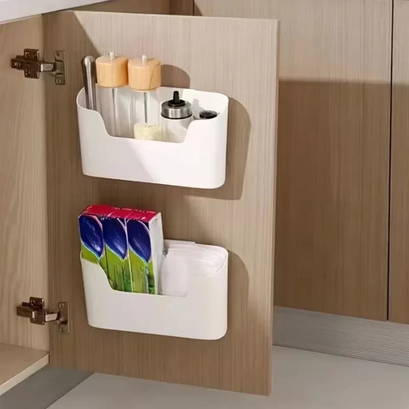 Caja de almacenaje de pared para puerta de armario, para film transparente, bolsas y baño
