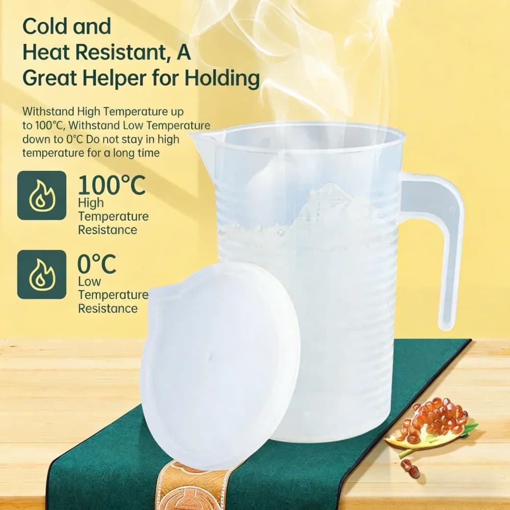 Vaso medidor de plástico alimentario resistente al calor 100-5000ml con escala graduada