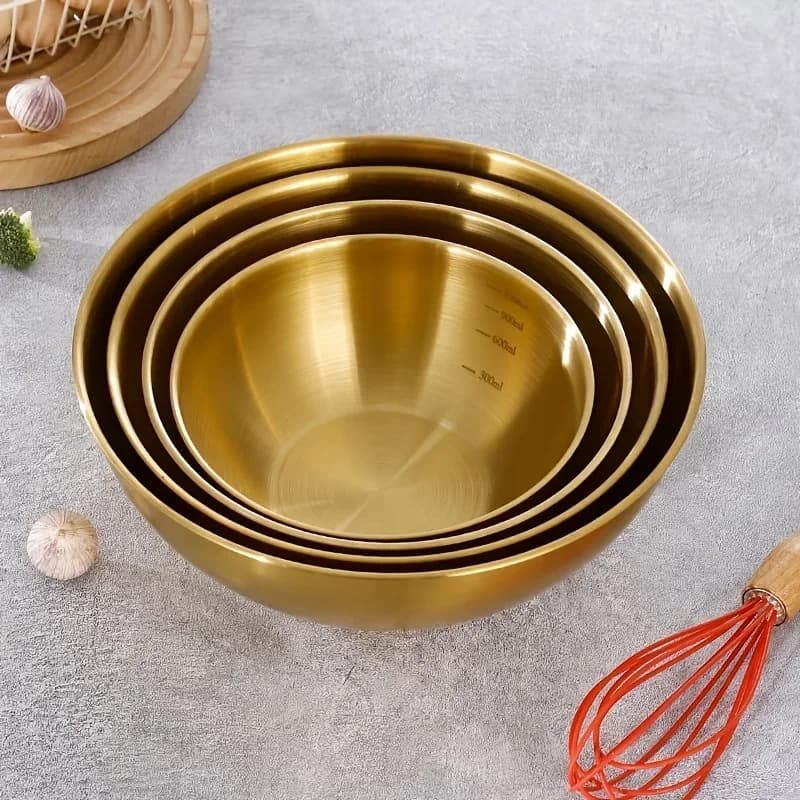 Juego de 3 cuencos de mezcla de acero inoxidable, cuenco grande para ensalada, amasado de masa, accesorios de cocina y artículos para el hogar
