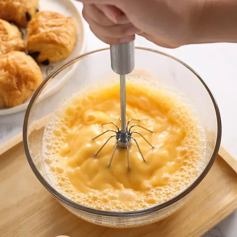 Batidora manual semiautomática de huevos, mezclador giratorio de crema, utensilio de repostería para el hogar, gadget de cocina para batir huevos y mezclar pasteles