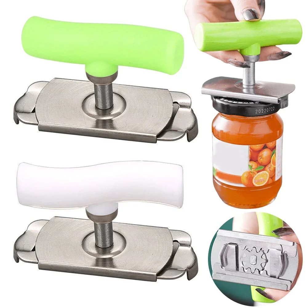 Abrelatas multiusos de acero inoxidable | Herramienta ajustable que ahorra esfuerzo para tapas de botellas y latas | Gadget para cocina comercial y hogar