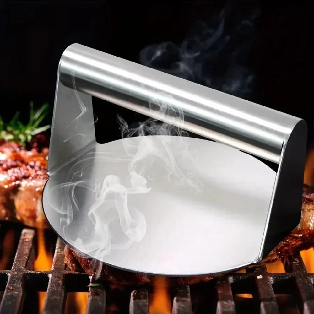 Nueva prensa para hamburguesas Smash de acero inoxidable | molde resistente para formar y aplastar hamburguesas para barbacoa, parrilla y cocina (antiadherente)