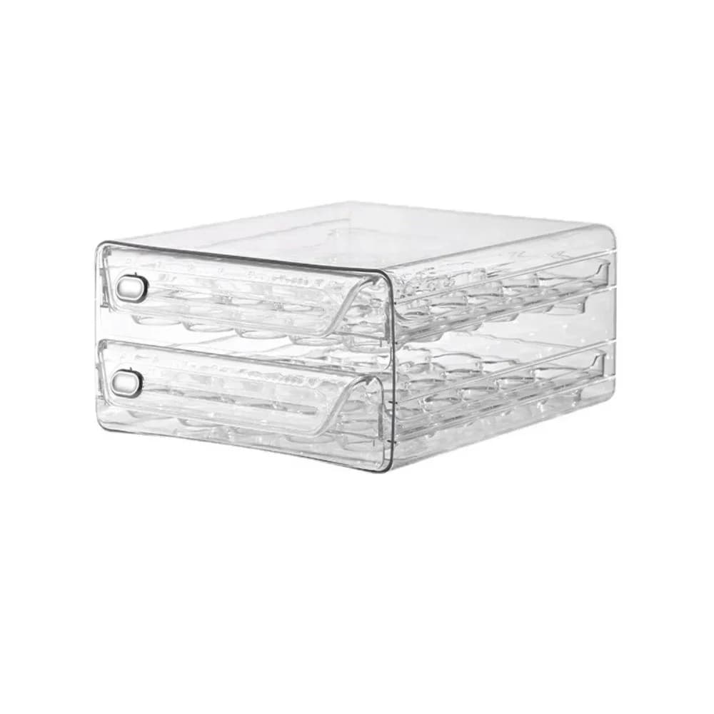 Caja transparente para almacenar huevos, doble capa, soporte de plástico transparente para huevos, escala de tiempo, gran capacidad, organizador de cajón para huevos