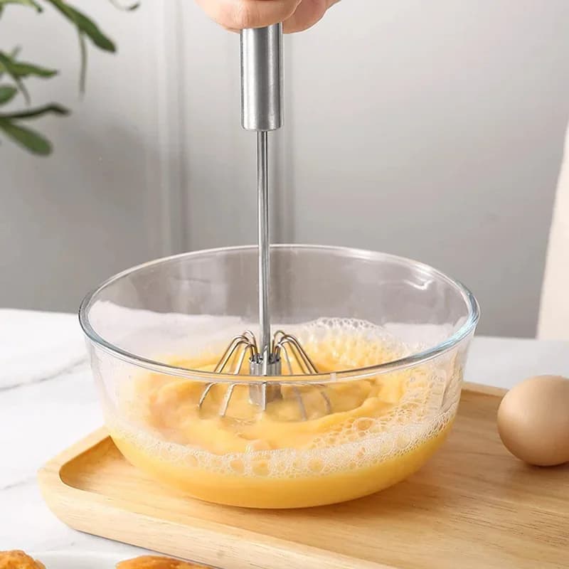 Batidora manual semiautomática de huevos, mezclador giratorio de crema, utensilio de repostería para el hogar, gadget de cocina para batir huevos y mezclar pasteles