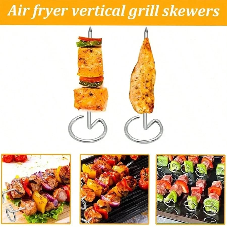 10/20/30pcs brochetas para kebab de acero inoxidable, palillos reutilizables para asar, herramienta para kebab, varilla de barbacoa de acero inoxidable para pollo