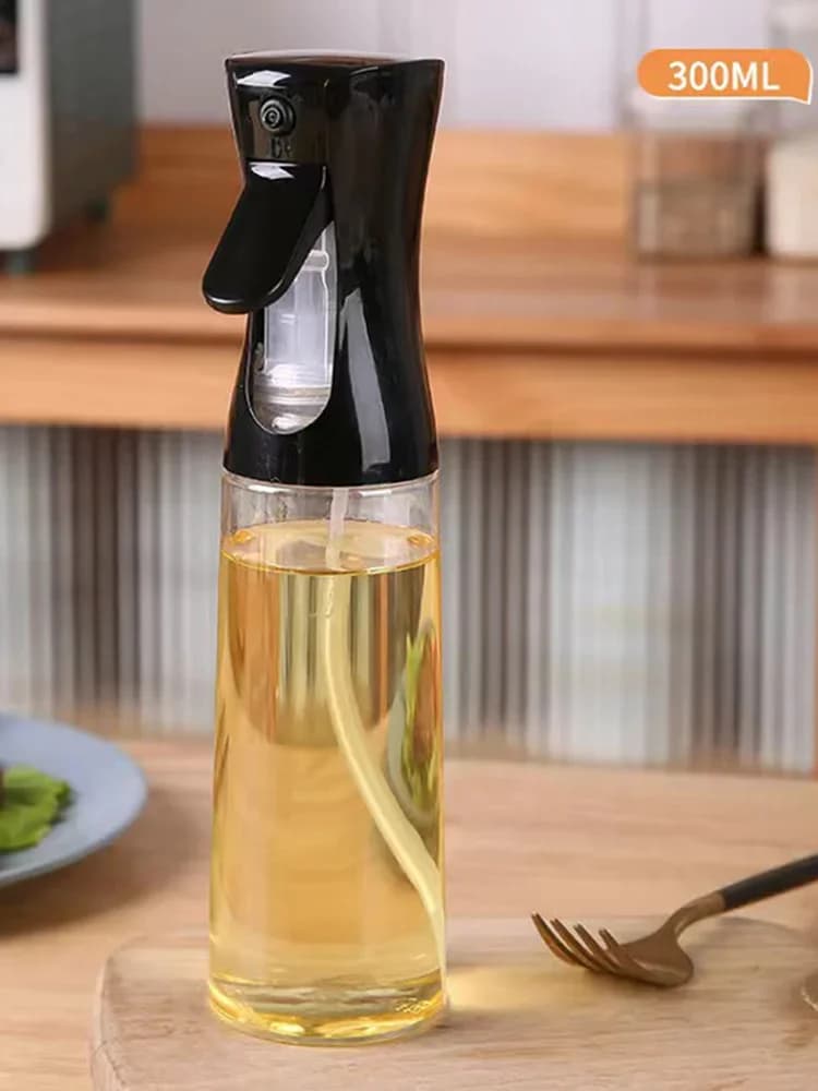 1pc 100/200/300/500ml Aceitera en spray para cocina, botella pulverizadora de aceite de oliva comestible, depósito de aceite en niebla para freidora de aire