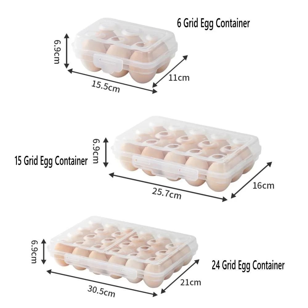Huevera de plástico con tapa para frigorífico - Organizador portátil para nevera, camping y exteriores