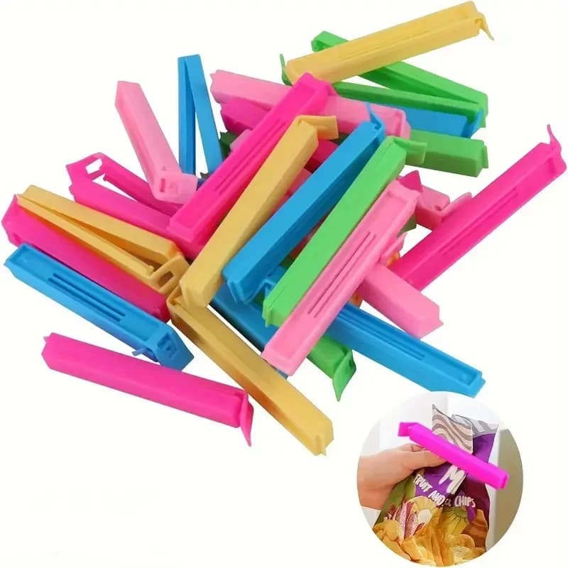 5-30pcs clips de sellado coloridos, pinza selladora para bolsas de snacks, a prueba de humedad y conservación de frescura, accesorio de cocina reutilizable para bolsas de plástico