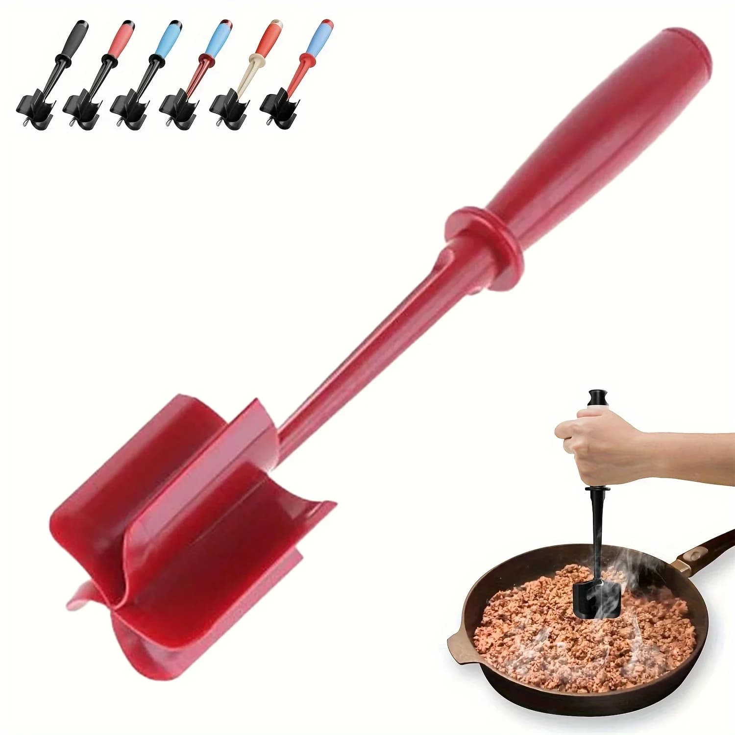 Picador y machacador de carne de 5 cuchillas | Antiadherente, apto para lavavajillas y resistente al calor