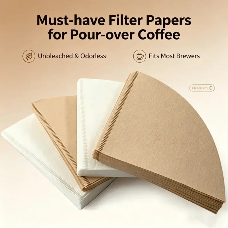 40/100Pcs papel de filtro de café en forma de V, sin blanquear, desechable, grado alimentario, filtros V60 para café de vertido y café de goteo