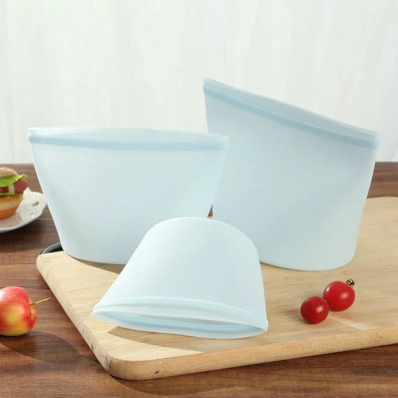 1/3pcs bolsas reutilizables de silicona para alimentos, bolsas de almacenamiento herméticas tipo ziplock para nevera y congelador, para conservar la frescura y organizar la cocina