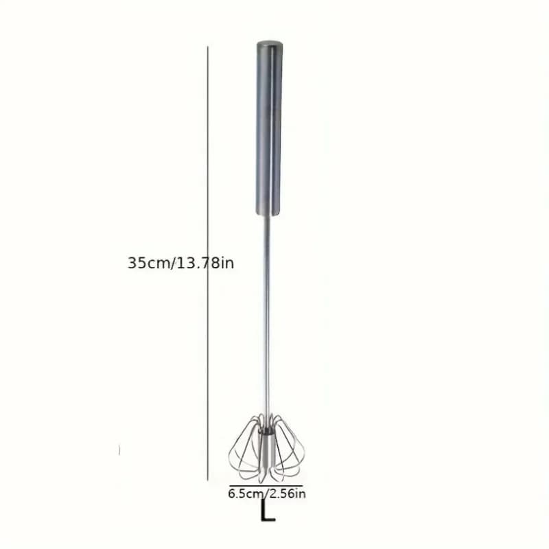 Batidor de huevos de acero inoxidable, mezclador semiautomático duradero para mezclar nata y huevo sin esfuerzo, remover y batir para cocina y repostería
