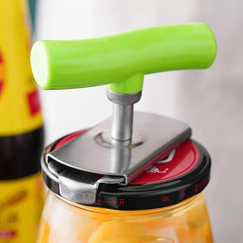 Abrelatas multiusos de acero inoxidable | Herramienta ajustable que ahorra esfuerzo para tapas de botellas y latas | Gadget para cocina comercial y hogar
