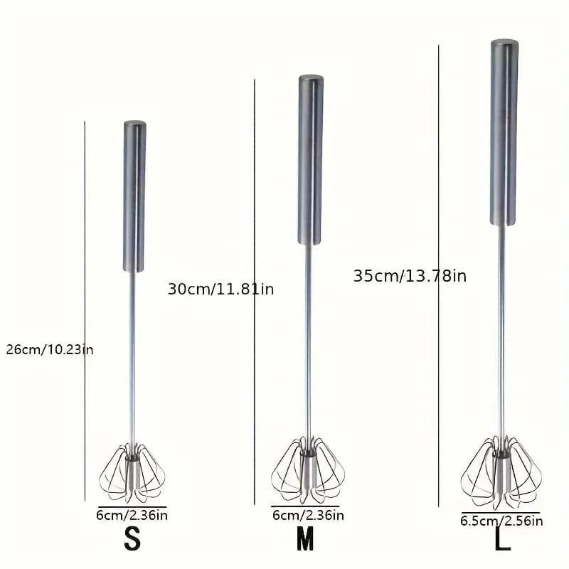 Batidor de huevos de acero inoxidable, mezclador semiautomático duradero para mezclar nata y huevo sin esfuerzo, remover y batir para cocina y repostería