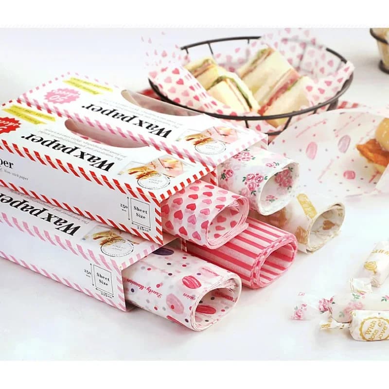 Papel encerado antigrasa para alimentos, 50 uds., para pan, sándwiches y hamburguesas