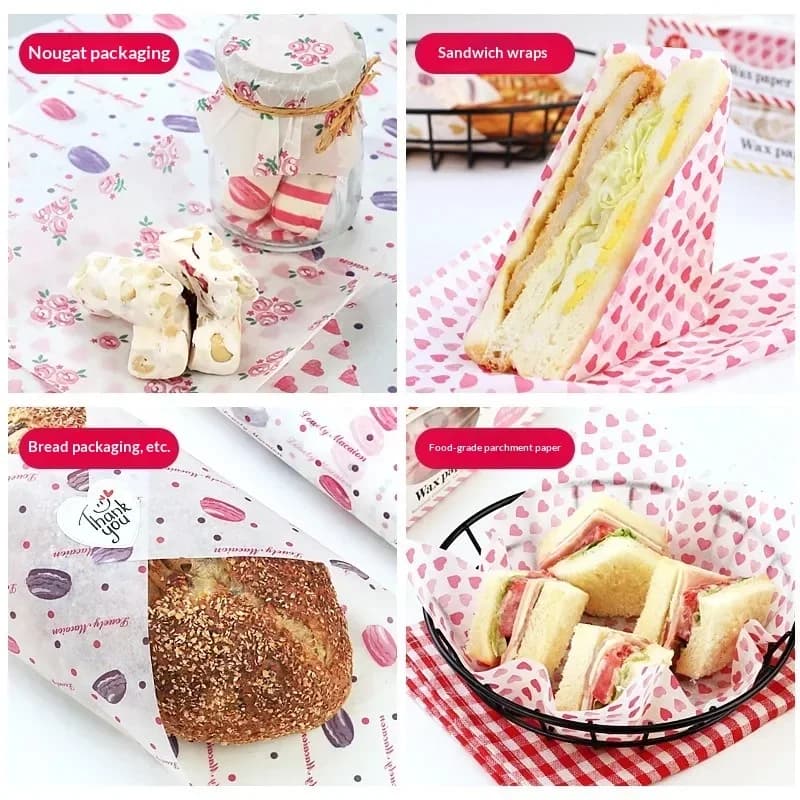 Papel encerado antigrasa para alimentos, 50 uds., para pan, sándwiches y hamburguesas