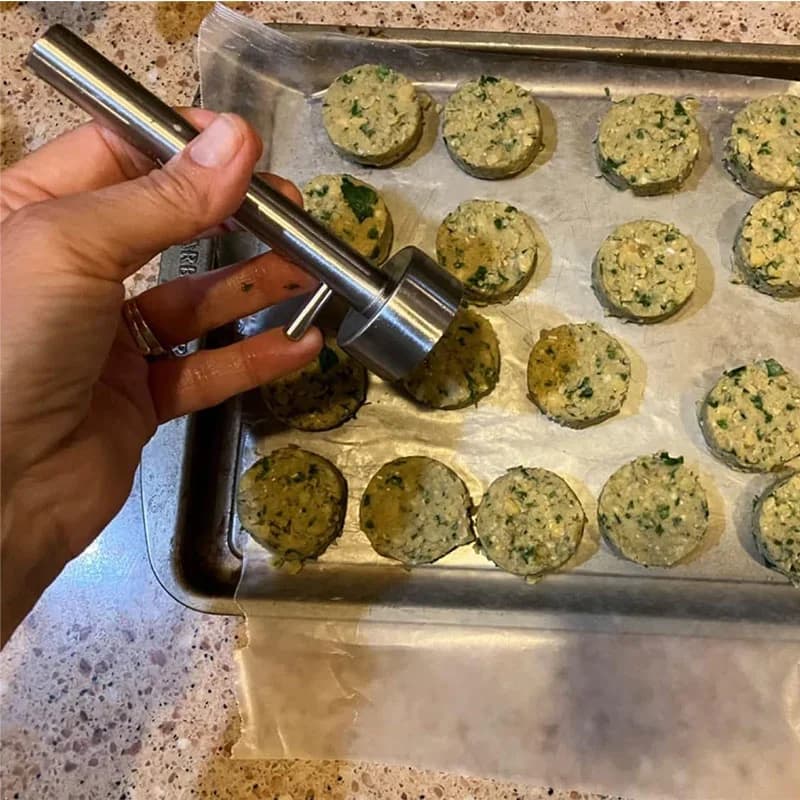 Molde cuchara para falafel y albóndigas de acero inoxidable - Utensilio profesional antiadherente