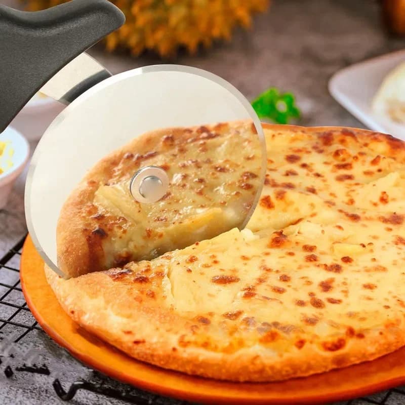 Nuevos cortadores de pizza, accesorios de cocina, acero inoxidable, rodillo cortador de repostería, cuchillo para pizza, rueda cortadora de galletas y pasteles, tijeras de corte