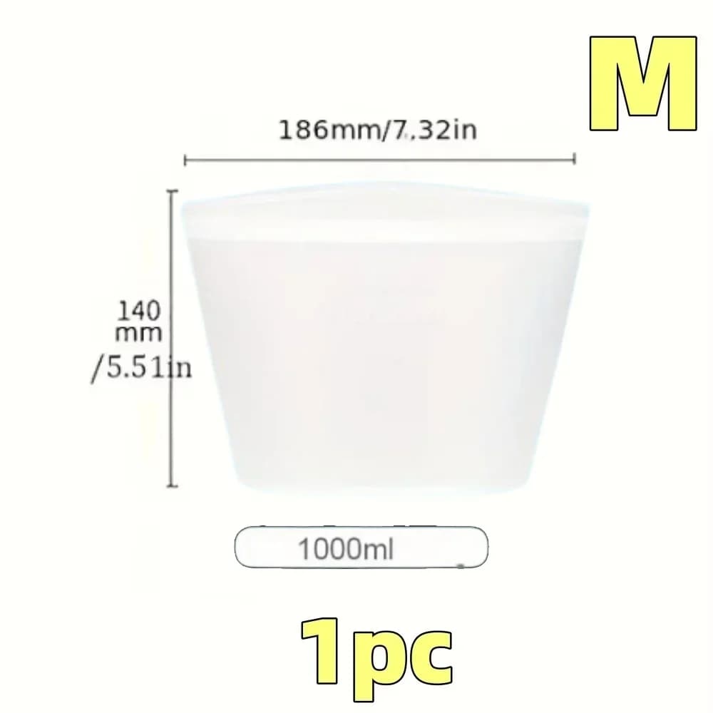 1/3pcs bolsas reutilizables de silicona para alimentos, bolsas de almacenamiento herméticas tipo ziplock para nevera y congelador, para conservar la frescura y organizar la cocina