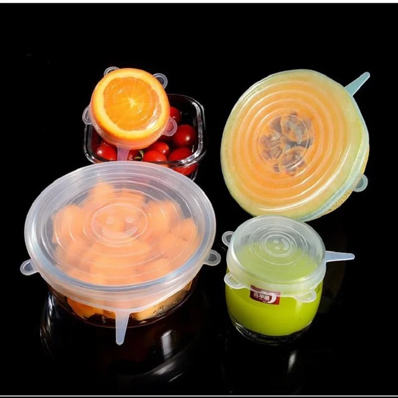 6 piezas de tapas de silicona extensibles, cubiertas para cuencos de alimentos, cubiertas reutilizables para conservar alimentos, tapa retráctil multifuncional para mantener la frescura