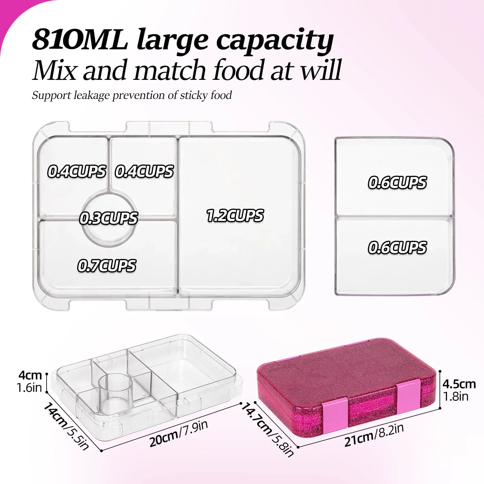 Caja bento portátil sellada para estudiantes, apta para microondas, para escuela y oficina, con tenedores y cucharas