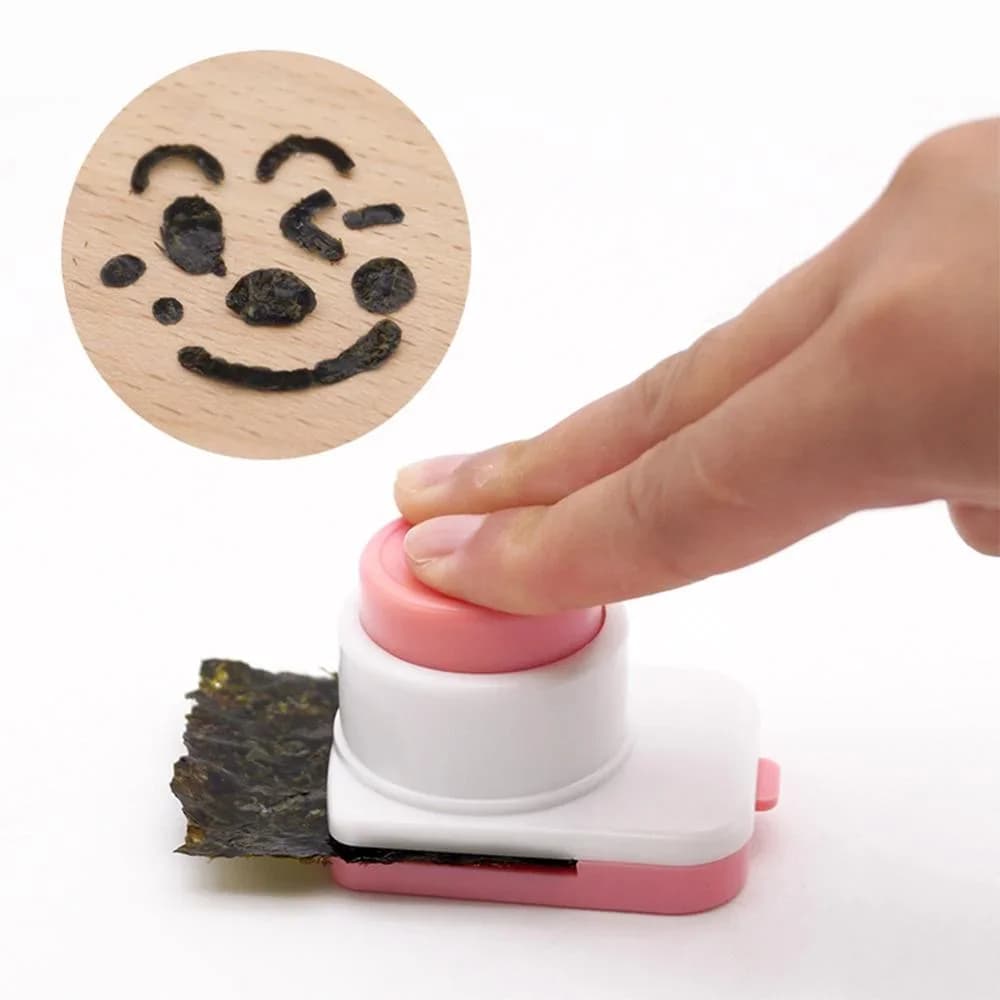Cortador DIY de nori, moldes para bolas de arroz, cara sonriente, molde de arroz estilo caricatura, molde de onigiri, dispositivo de estampado, molde para sushi, decoración de bento