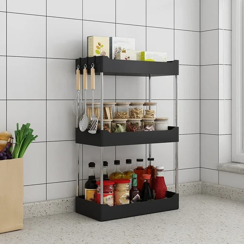 Estante de almacenamiento para especias de cocina de 1 pieza, multifuncional, de encimera, organizador de condimentos de varios niveles, esquina, para cocina