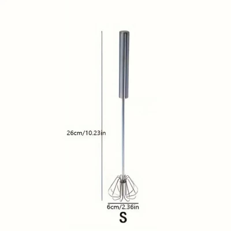Batidor de huevos de acero inoxidable, mezclador semiautomático duradero para mezclar nata y huevo sin esfuerzo, remover y batir para cocina y repostería