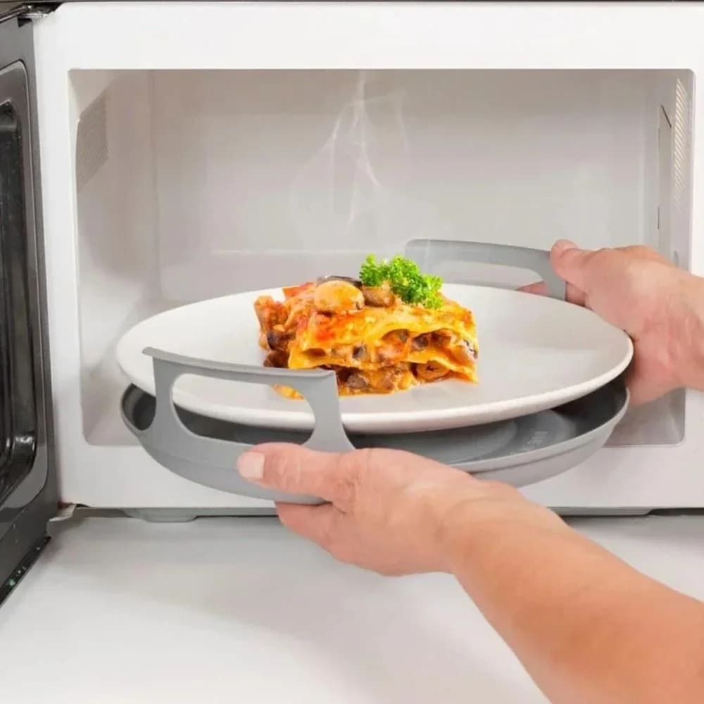 Nueva bandeja para microondas antideformación, suministros de cocina para el hogar, soporte de PP para platos de microondas para cuencos, fácil de limpiar, soporte para vapor